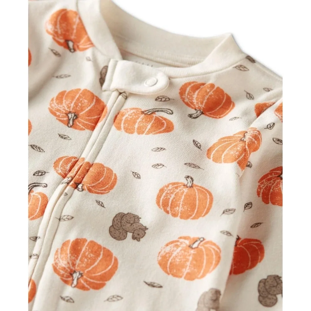 Little Planet by Carter's Organic Baby Pumpkins Sleep N' Play - White 9M